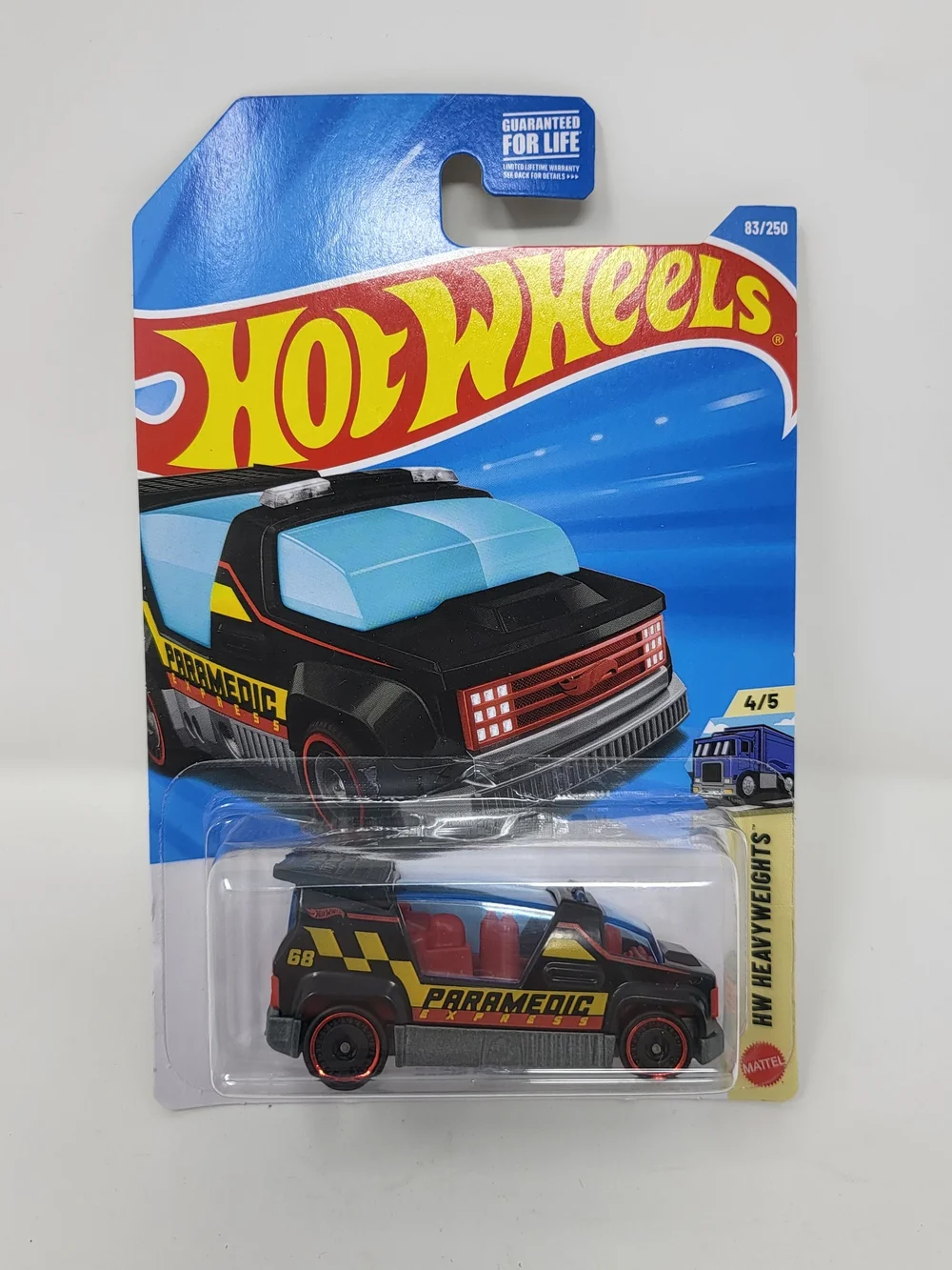 Hot Wheels Paramedic Rescue Van - Black with Yellow & Red Accents